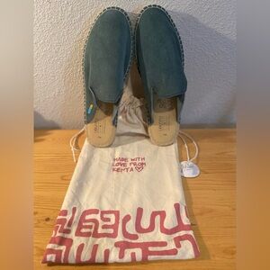 Ubuntu Life~NWT~Men’s~Lamu Mule~Indigo~Genuine Kenyan Leather~Jute Soles~Size 9M